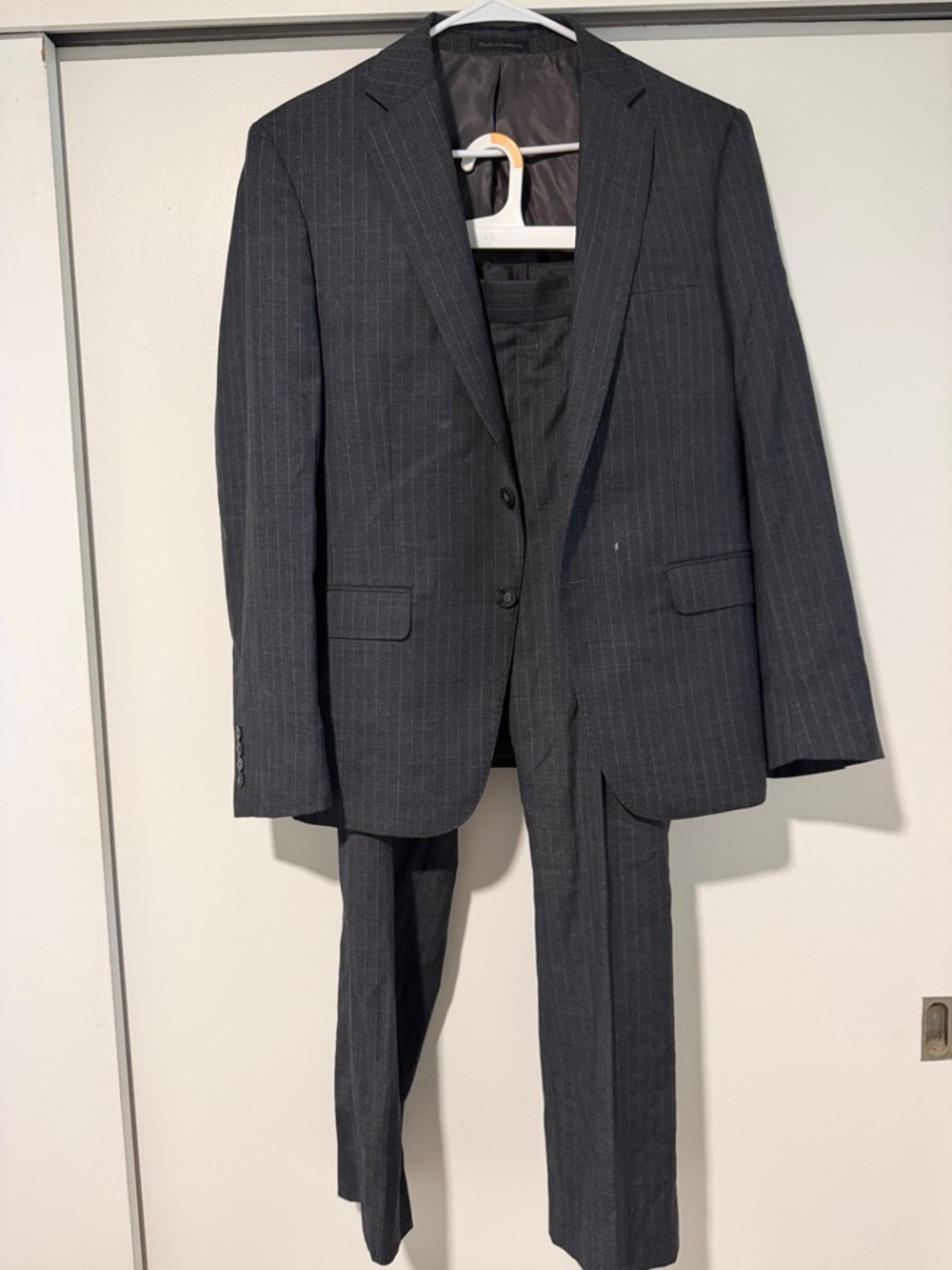 Calvin Klein Charcoal Pinstripe Two-Piece Suit 40S